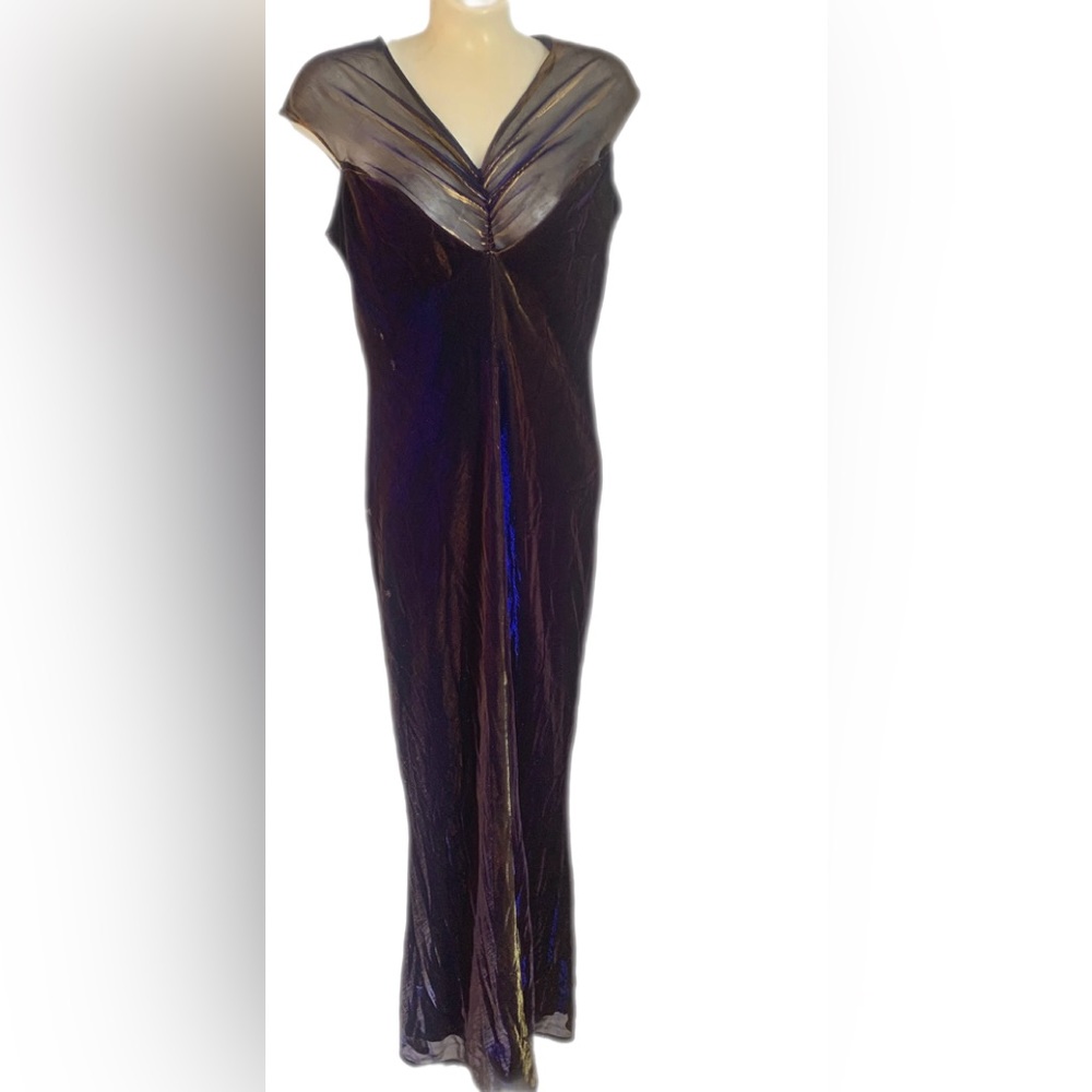 JULIA SAR vintage silk metallic dress size medium